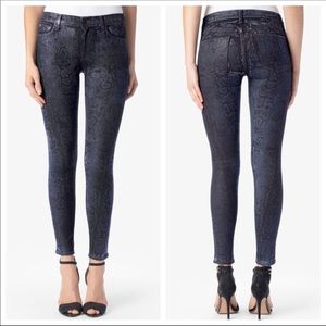 Hudson Nico Mid Rise Super Skinny Snake Print Jean Size 32